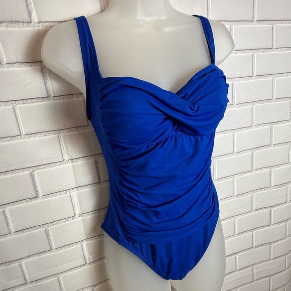 La Blanca Royal Blue  One Piece Swimsuit/size 10 - Picture 3 of 12